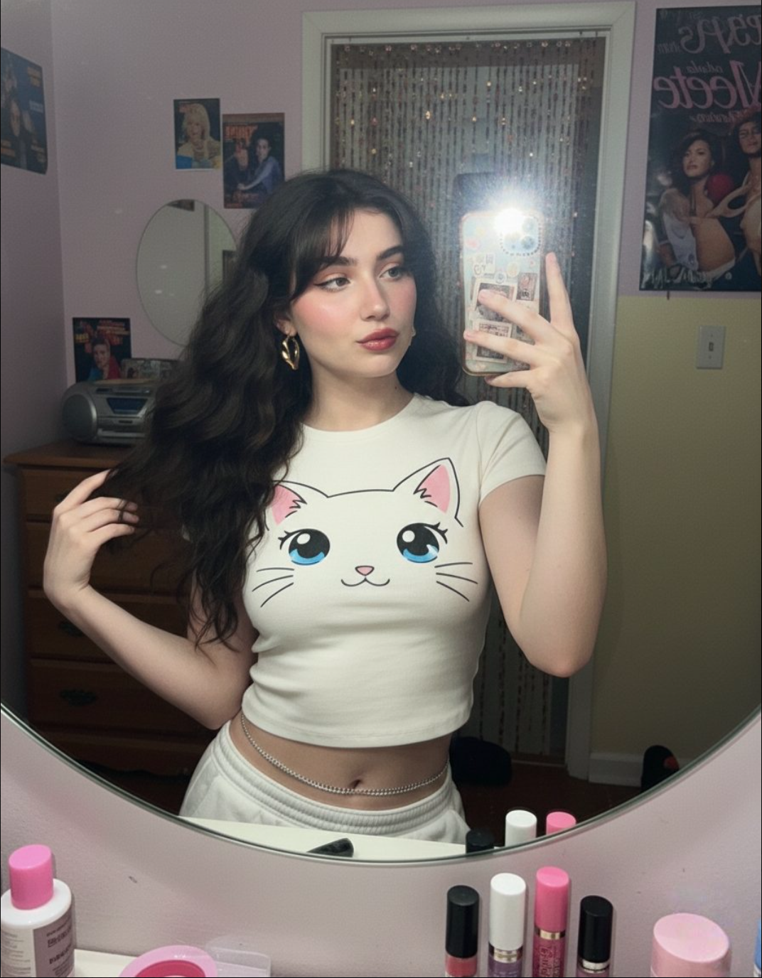 2000s style mirror selfie portrait generated with Nano Banana Pro AI